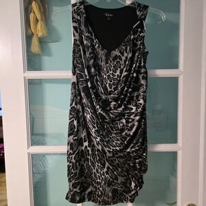 SL Fashions Black and Silver Embellished Sheath Mini Dress